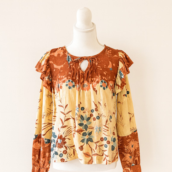 Anthropologie Othilia L Romantic Vintage Peasant Boho Cottagecore Fall Pallette - Picture 1 of 10